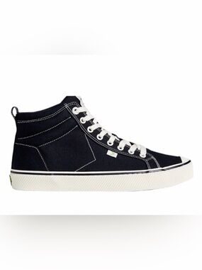 Cariuma OCA High Black Canvas Sneakers Women 8.5 Men 7 High Top Sustainable